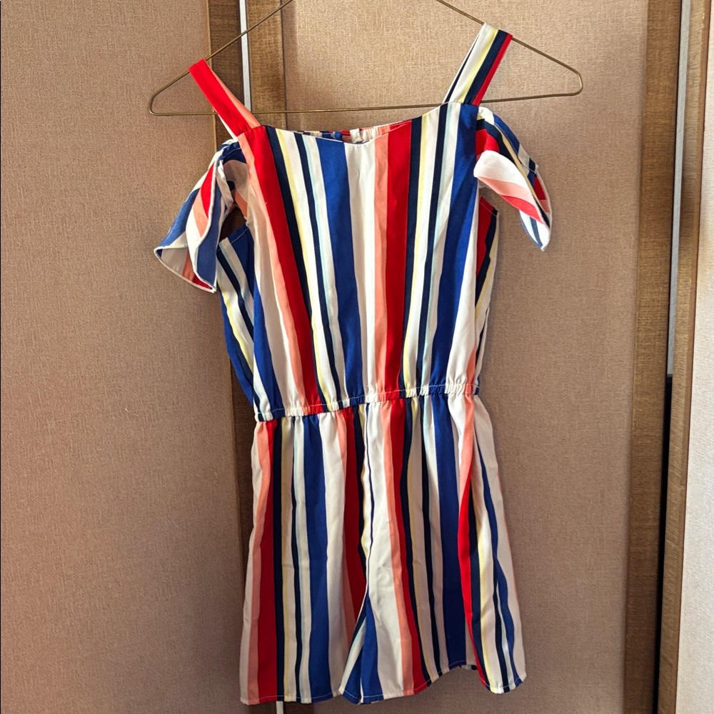 FINAL MARKDOWN Girls Lily Bleu Multicolor Striped romper medium